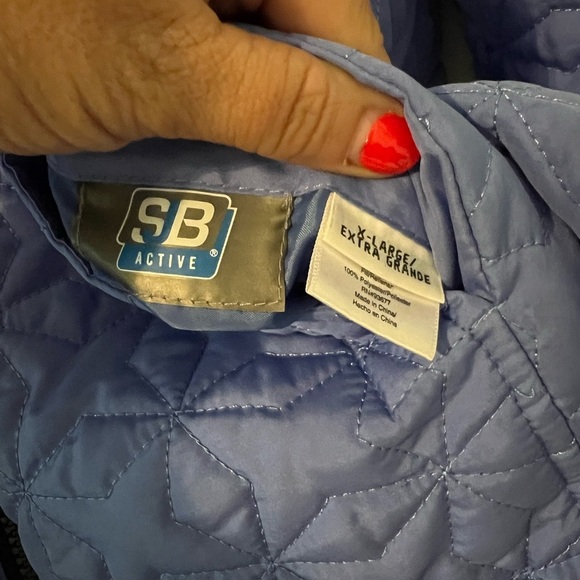 SB Active reversible Quilted Blue Jacket size XL snap pockets on both sides - Picture 5 of 15